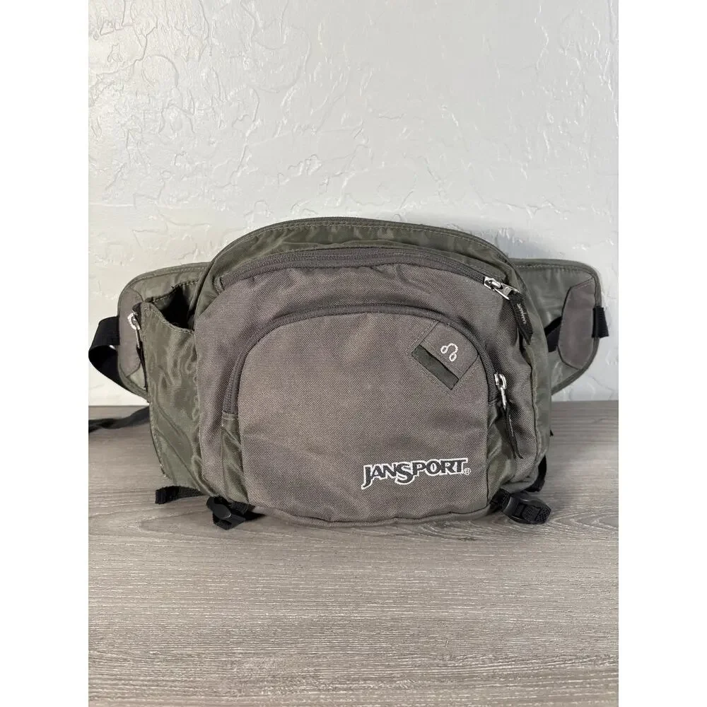 Vintage JANSPORT Walkman Large Fanny‎ Hip Gray Waist Lumbar Pack Bag